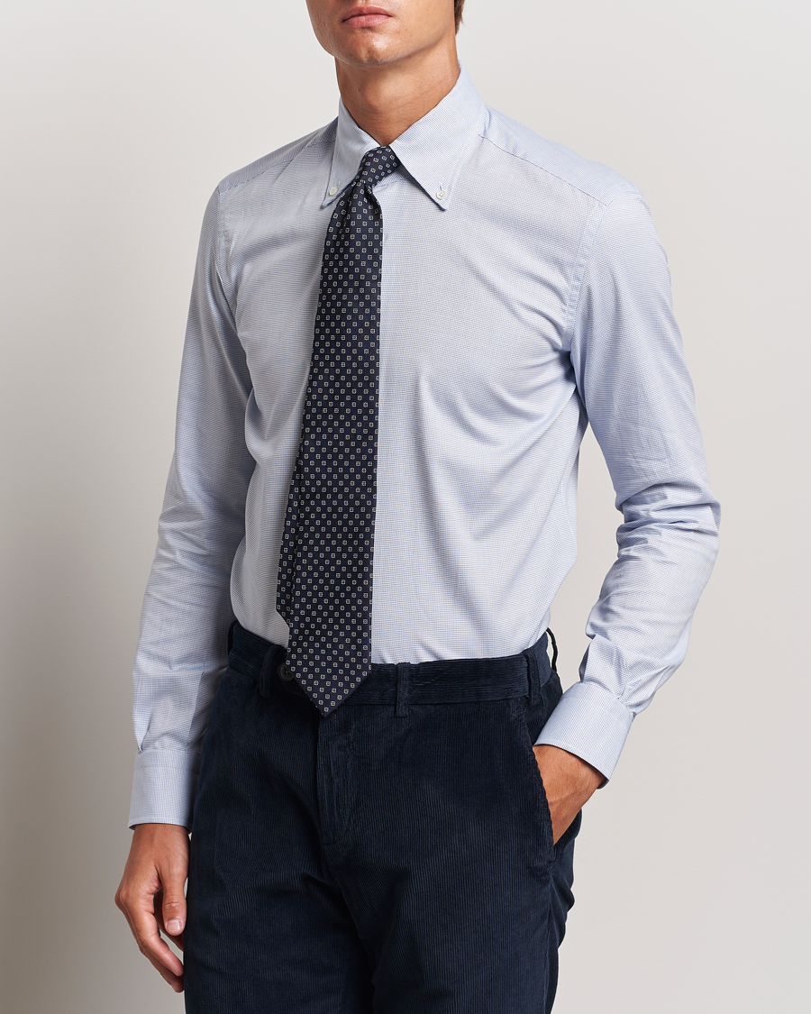 Herren | Hemden | Mazzarelli | Soft Cotton Button Down Shirt Light Blue