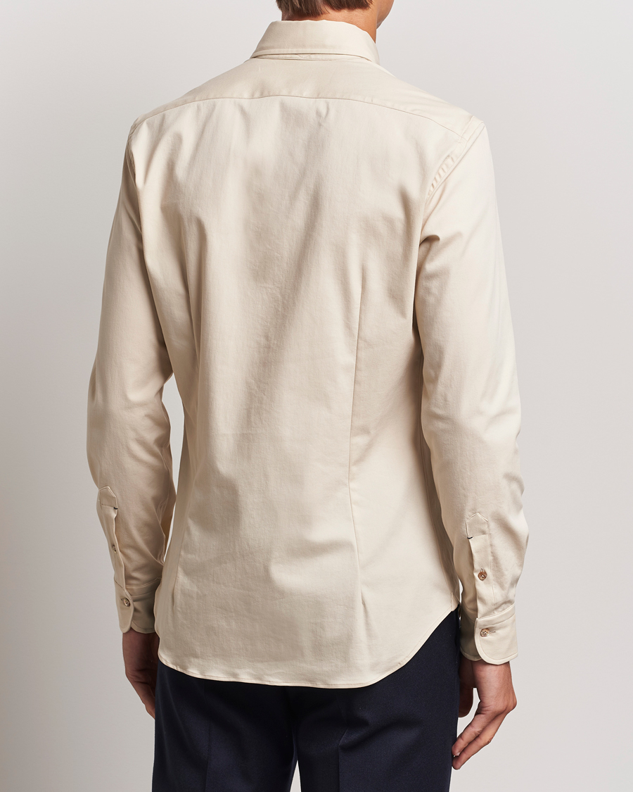 Herren | Hemden | Mazzarelli | Soft Garment Dyed Button Down Shirt Beige