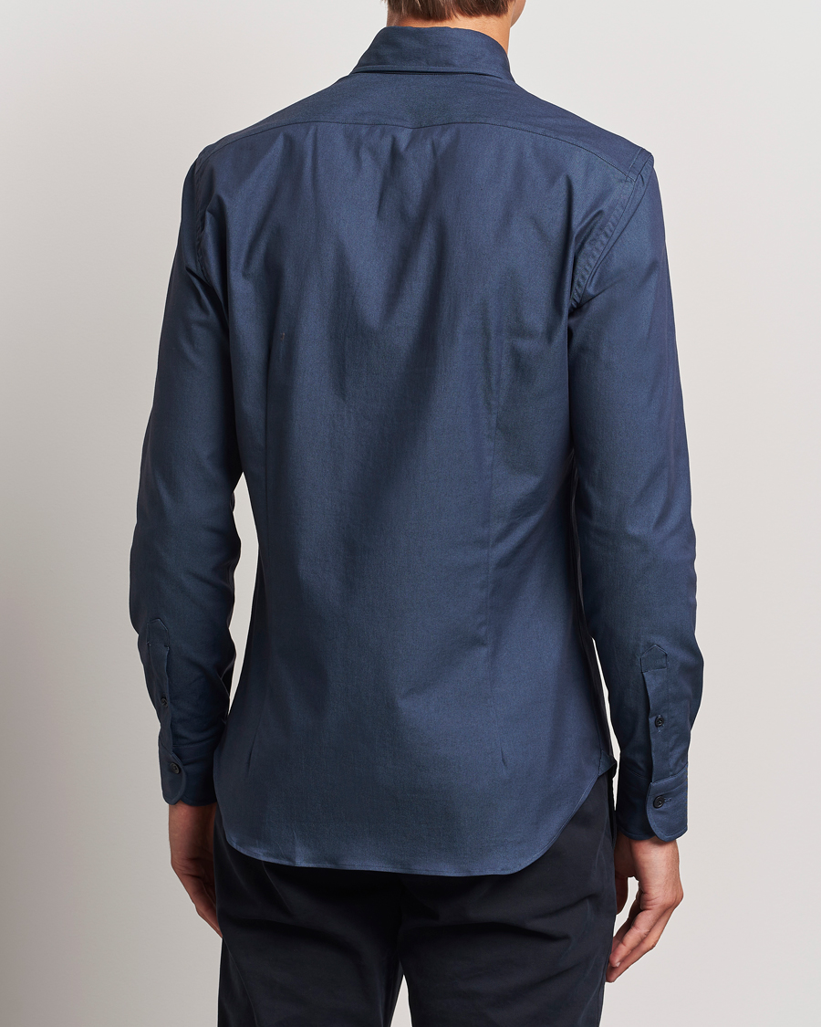 Herren | Hemden | Mazzarelli | Soft Garment Dyed Button Down Shirt Navy