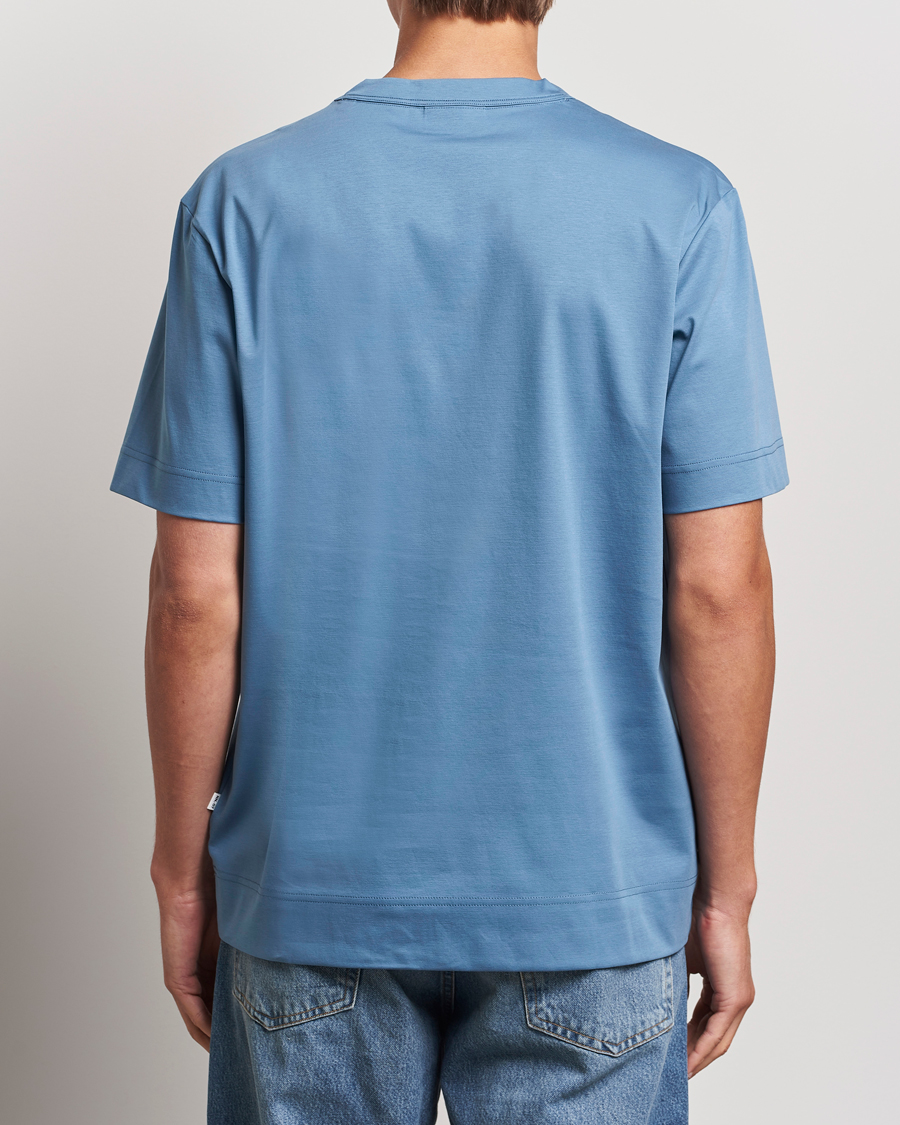 Herren | T-Shirts | NN07 | Pedro Mercerized Crew Neck T-Shirt Blue Jasper