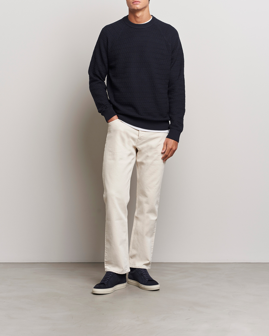 Herren | Pullover | NN07 | Collin Structured Knitted Sweater Navy Blue