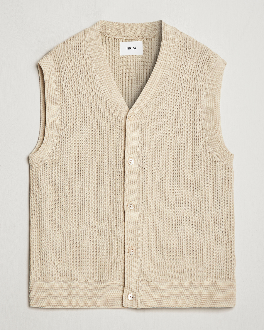 Herren | Pullover | NN07 | Reece Knitted Vest Ecru