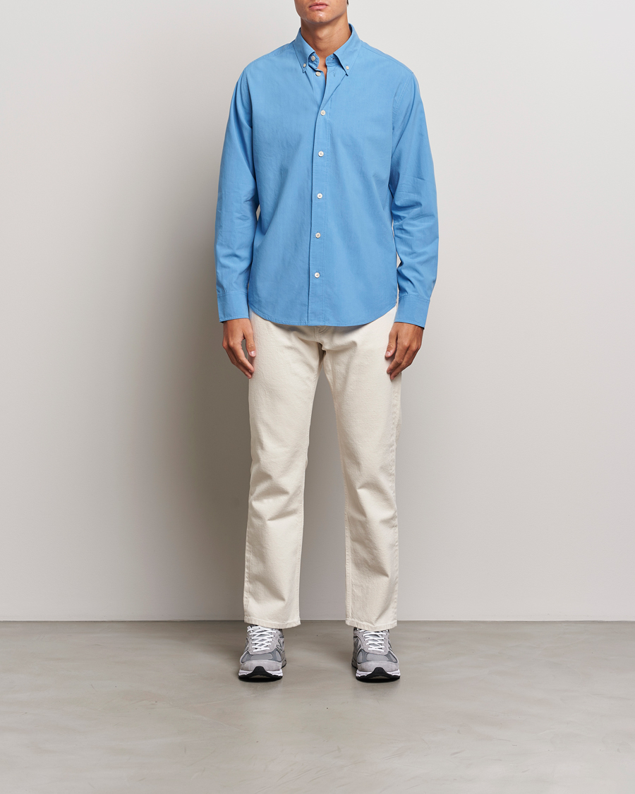 Herren | Hemden | NN07 | Colby Lyocell/Cotton Button Down Shirt Blue Jasper