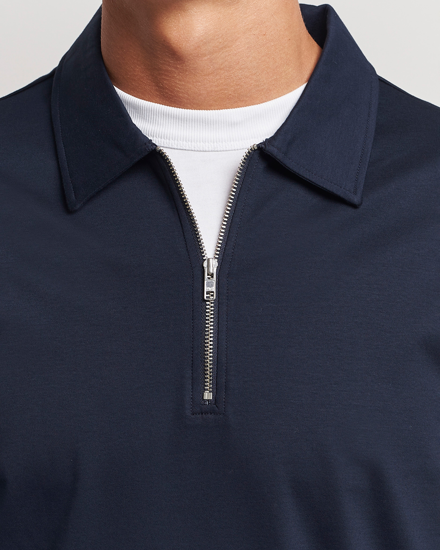 Herren | Pullover | NN07 | Ross Long Sleeve Half Zip Polo Navy Blue