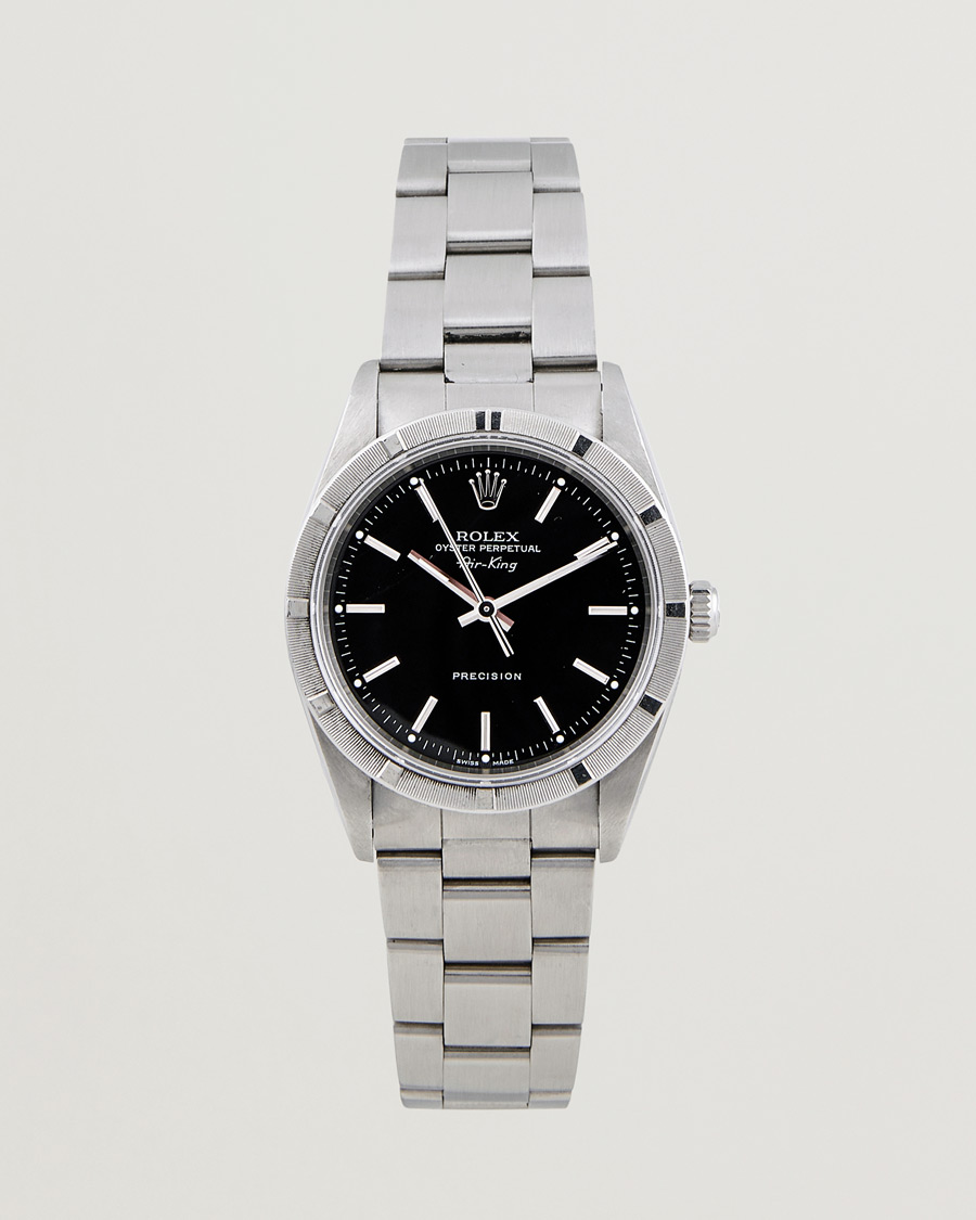 Herren | Rolex Pre-Owned Air King 14010M Oyster Perpetual Steel Black | Rolex Pre-Owned | Air King 14010M Oyster Perpetual Steel Black