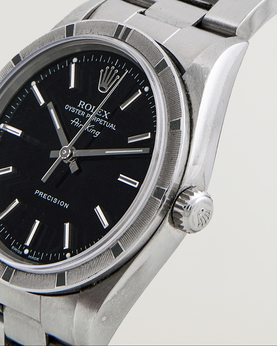 Herren | Rolex Pre-Owned Air King 14010M Oyster Perpetual Steel Black | Rolex Pre-Owned | Air King 14010M Oyster Perpetual Steel Black