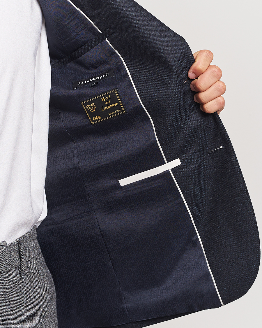 Herren | Sakkos | J.Lindeberg | Elton Unlined Cash Stretch Flannel Blazer Navy