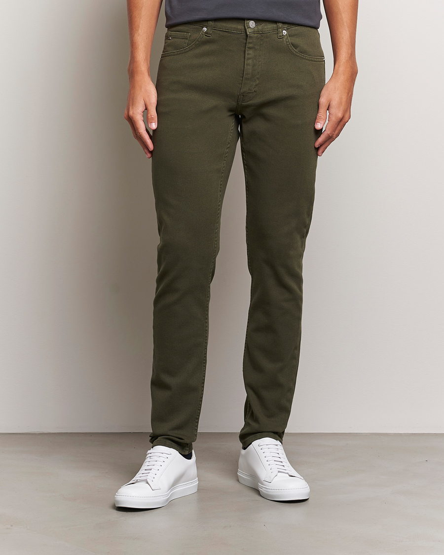 Herren | Hosen | J.Lindeberg | Jay Solid Twill Stretch Jeans Forest Green