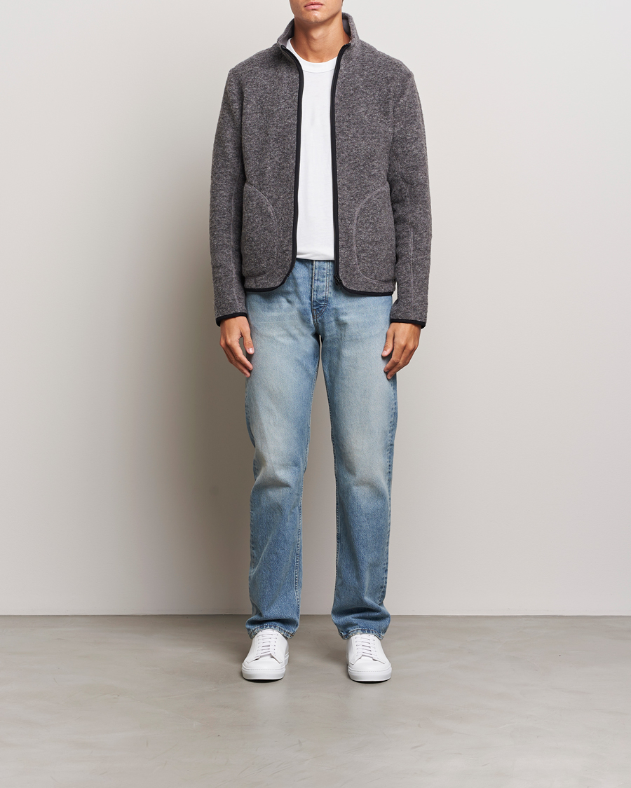 Herren | Pullover | J.Lindeberg | Dustin Wool Fleece Jacket Light Grey Melange