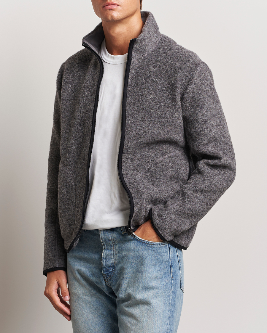 Herren | Pullover | J.Lindeberg | Dustin Wool Fleece Jacket Light Grey Melange
