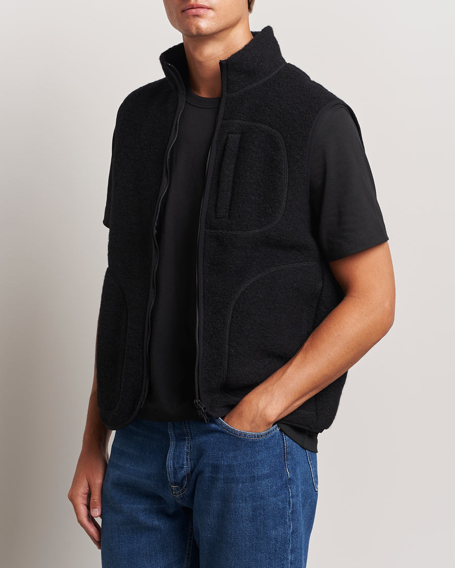 Herren | Westen | J.Lindeberg | Duncan Wool Fleece Vest Black