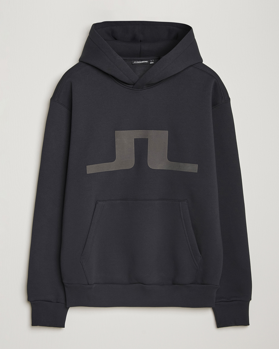 Herren | Pullover | J.Lindeberg | Karson Graphic Hoodie Black