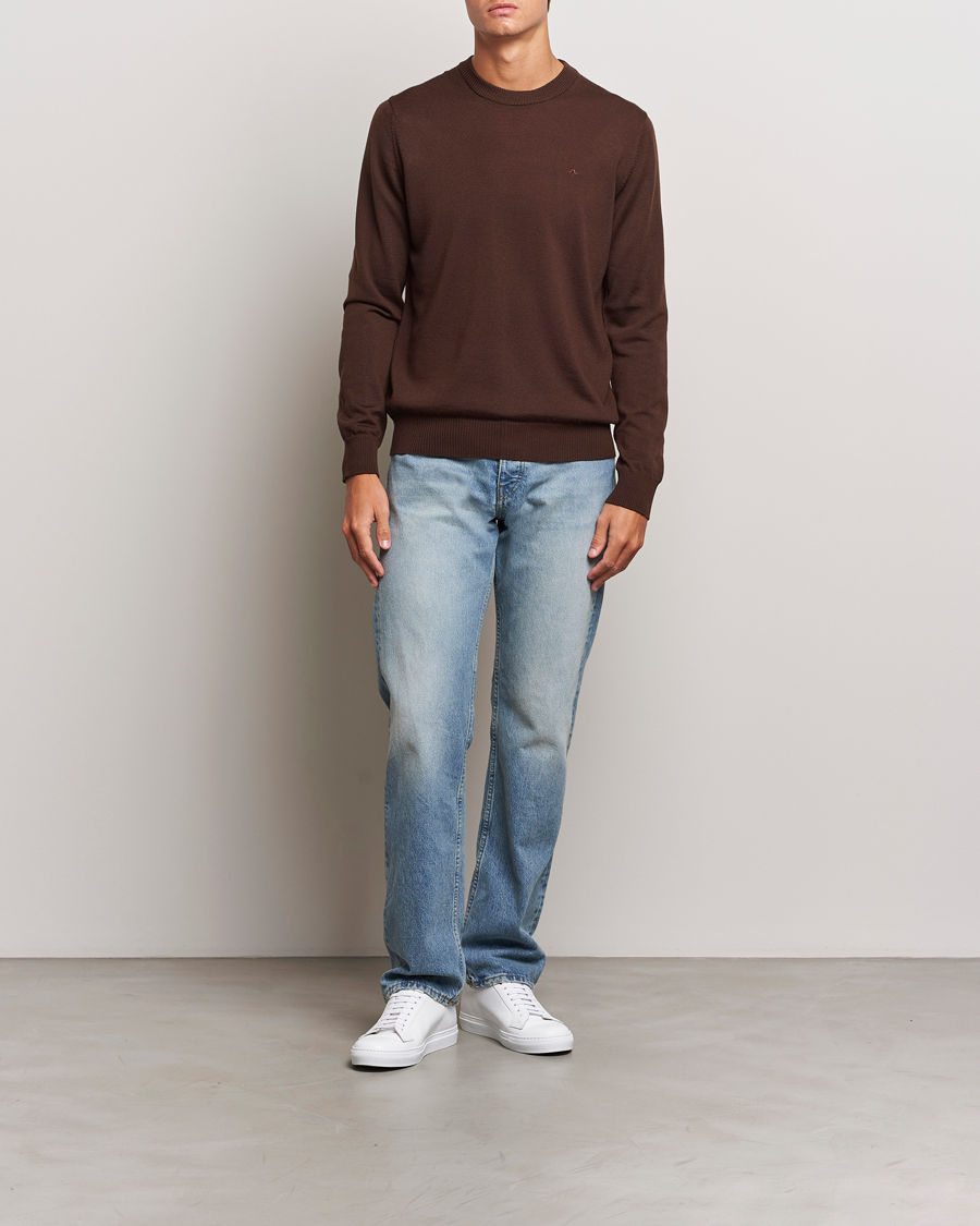 Herren | Pullover | J.Lindeberg | Keane Merino Crew Neck Sweater Bitter Chocolate