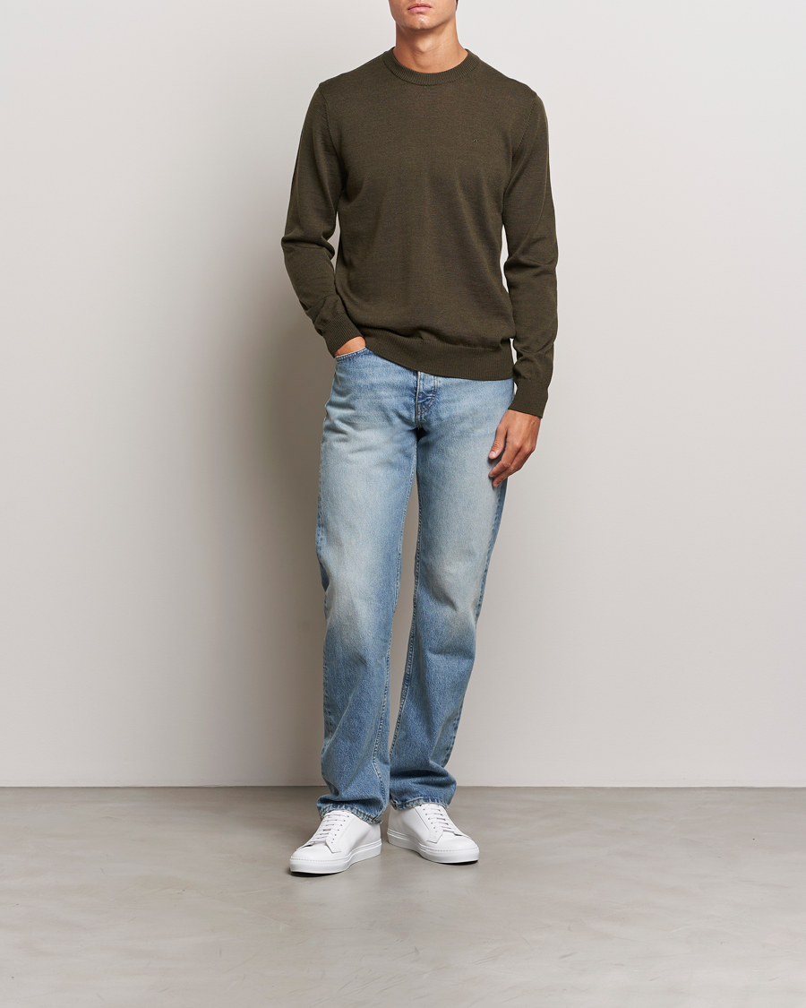 Herren | Pullover | J.Lindeberg | Keane Merino Crew Neck Sweater Forest Green