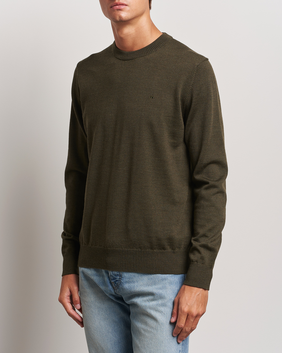 Herren | Pullover | J.Lindeberg | Keane Merino Crew Neck Sweater Forest Green