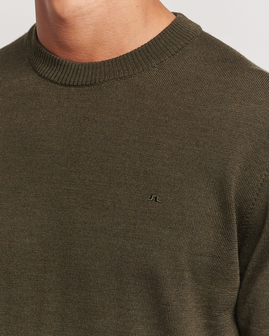 Herren | Pullover | J.Lindeberg | Keane Merino Crew Neck Sweater Forest Green