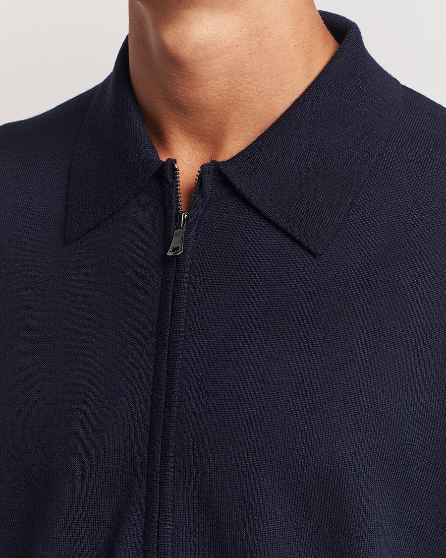 Herren | Pullover | J.Lindeberg | Kaleb Merino Zip Cardigan Navy