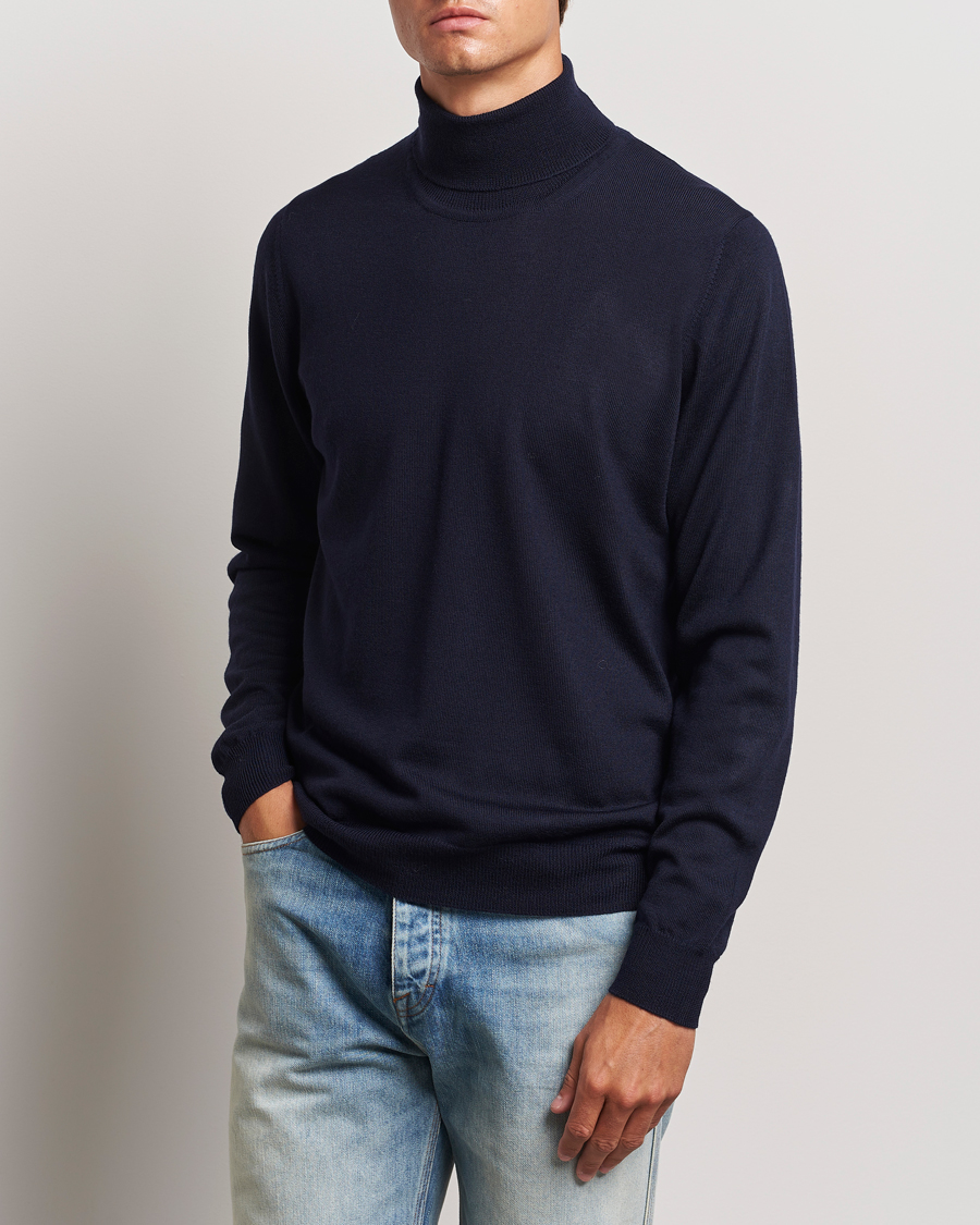Herren | Pullover | J.Lindeberg | Kaden Merino Turtleneck Navy