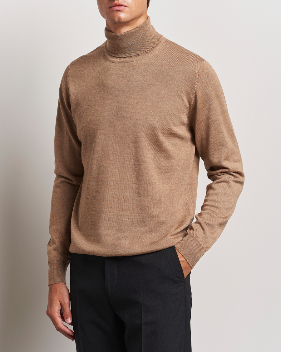 Herren | Pullover | J.Lindeberg | Kaden Merino Turtleneck Tiger Brown