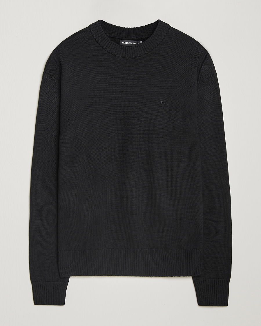 Herren | Pullover | J.Lindeberg | Kino Merino Crew Neck Black