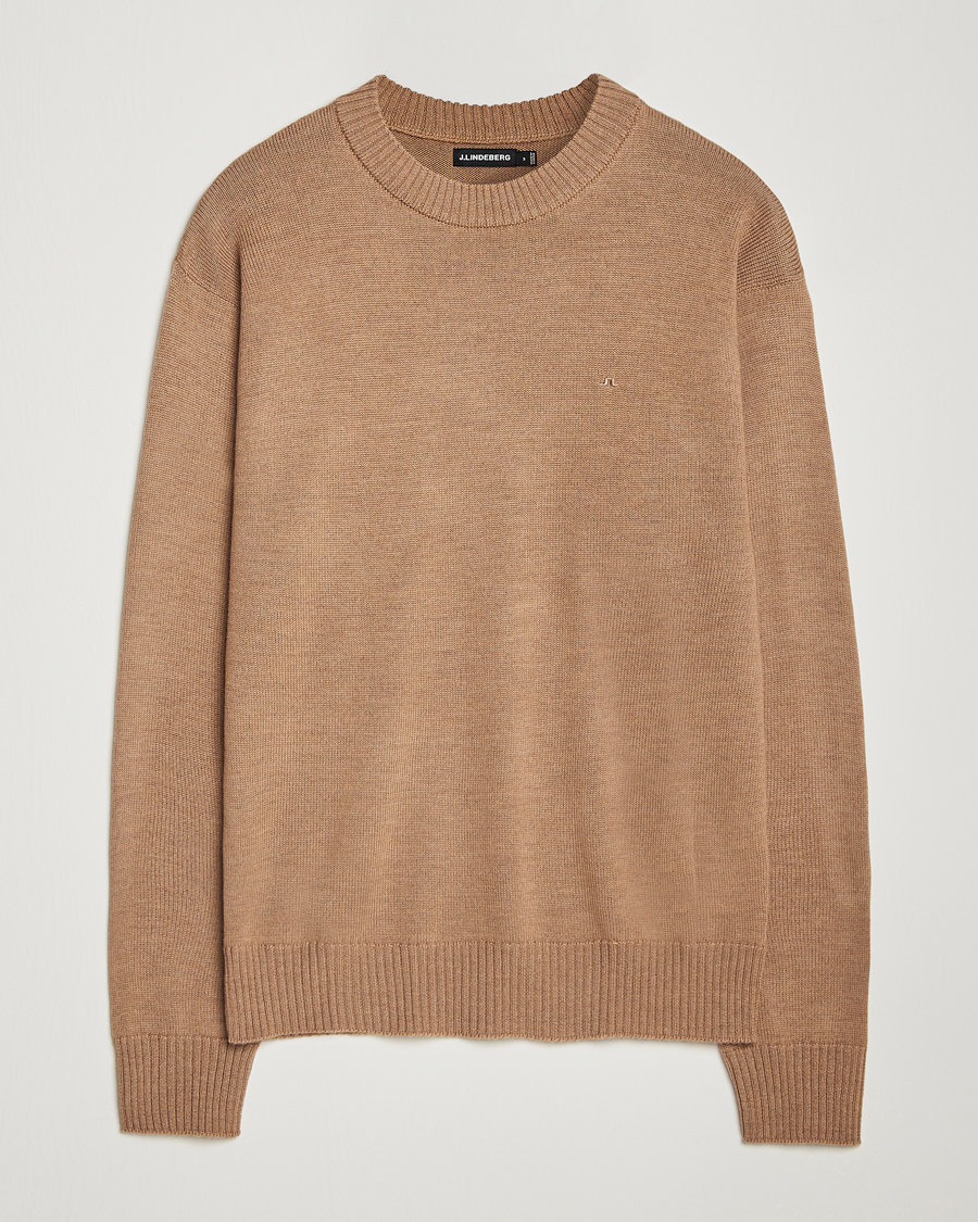 Herren | Pullover | J.Lindeberg | Kino Merino Crew Neck Tiger Brown
