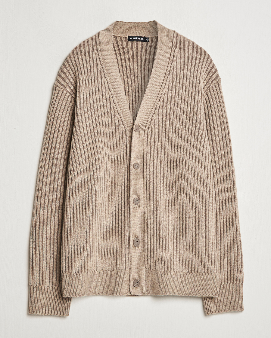 Herren | Pullover | J.Lindeberg | Twin Plated Knit Cardigan Tiger Brown