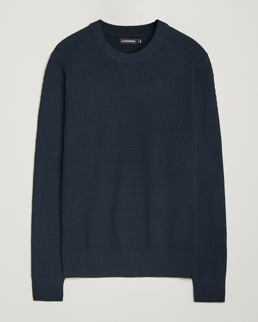 Herren | Pullover | J.Lindeberg | Oliver Structure Cotton Sweater Navy
