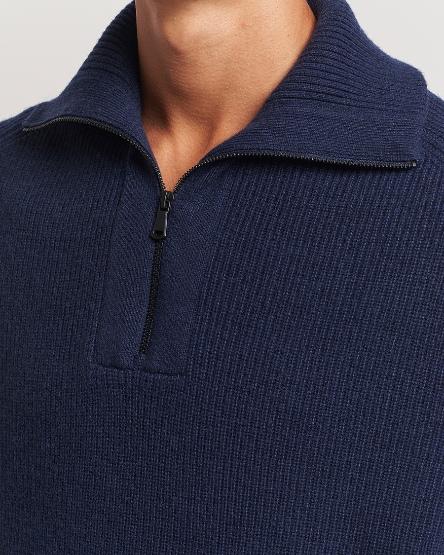 Herren | Pullover | J.Lindeberg | Wilmer Quarter Zip Knit Navy