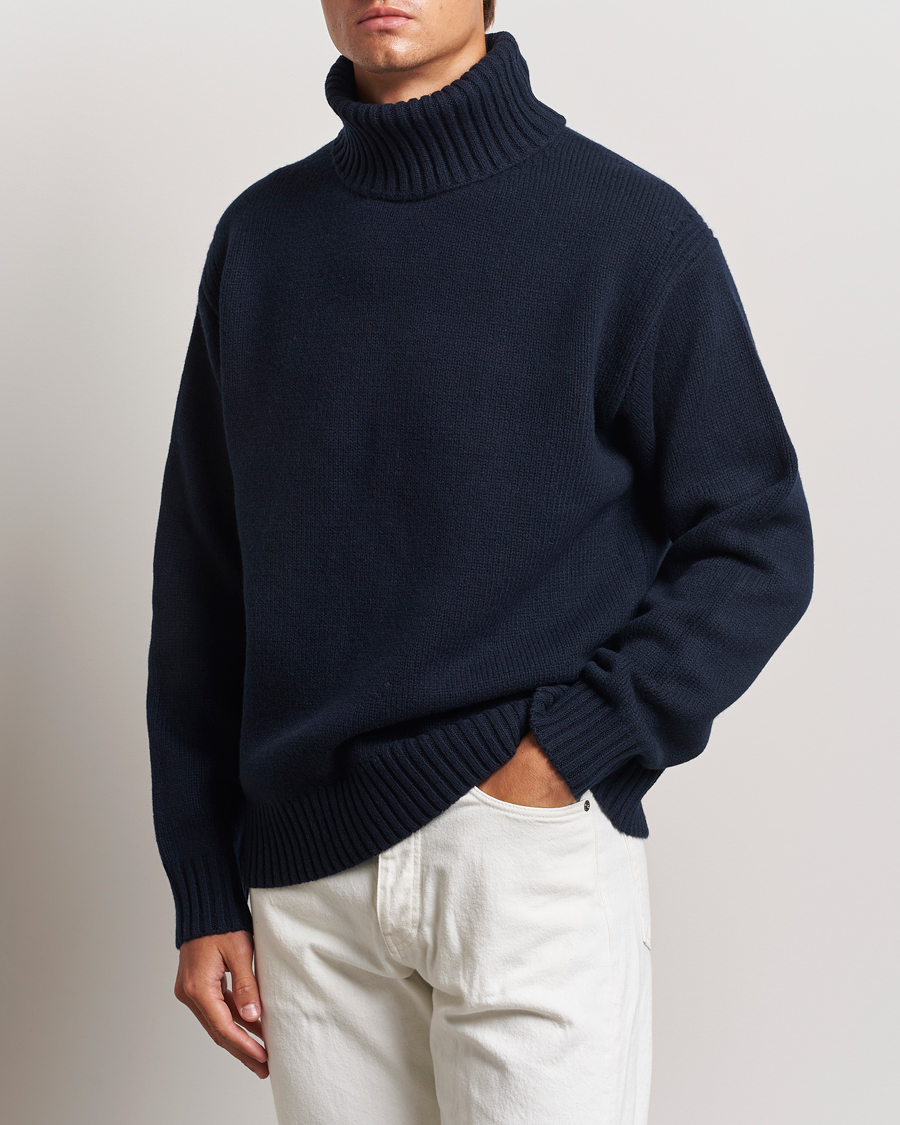 Herren | Pullover | J.Lindeberg | Todd Heavy Knit Turtleneck Navy