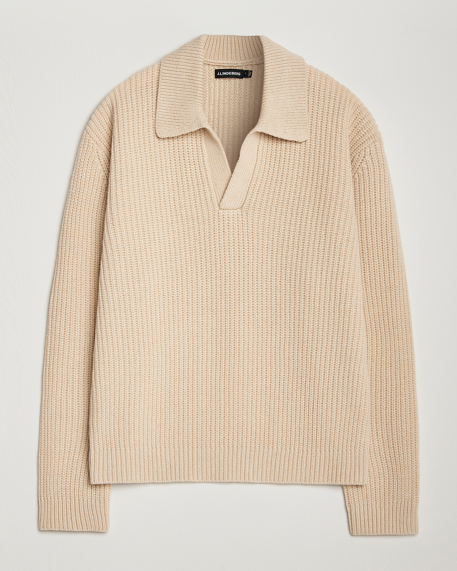Herren | Pullover | J.Lindeberg | Jethro Heavy Polo Knit Moonbeam
