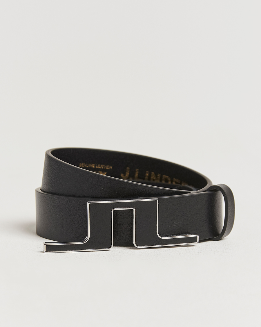 Herren | J.Lindeberg Bridge Logo Belt Black | J.Lindeberg | Bridge Logo Belt Black