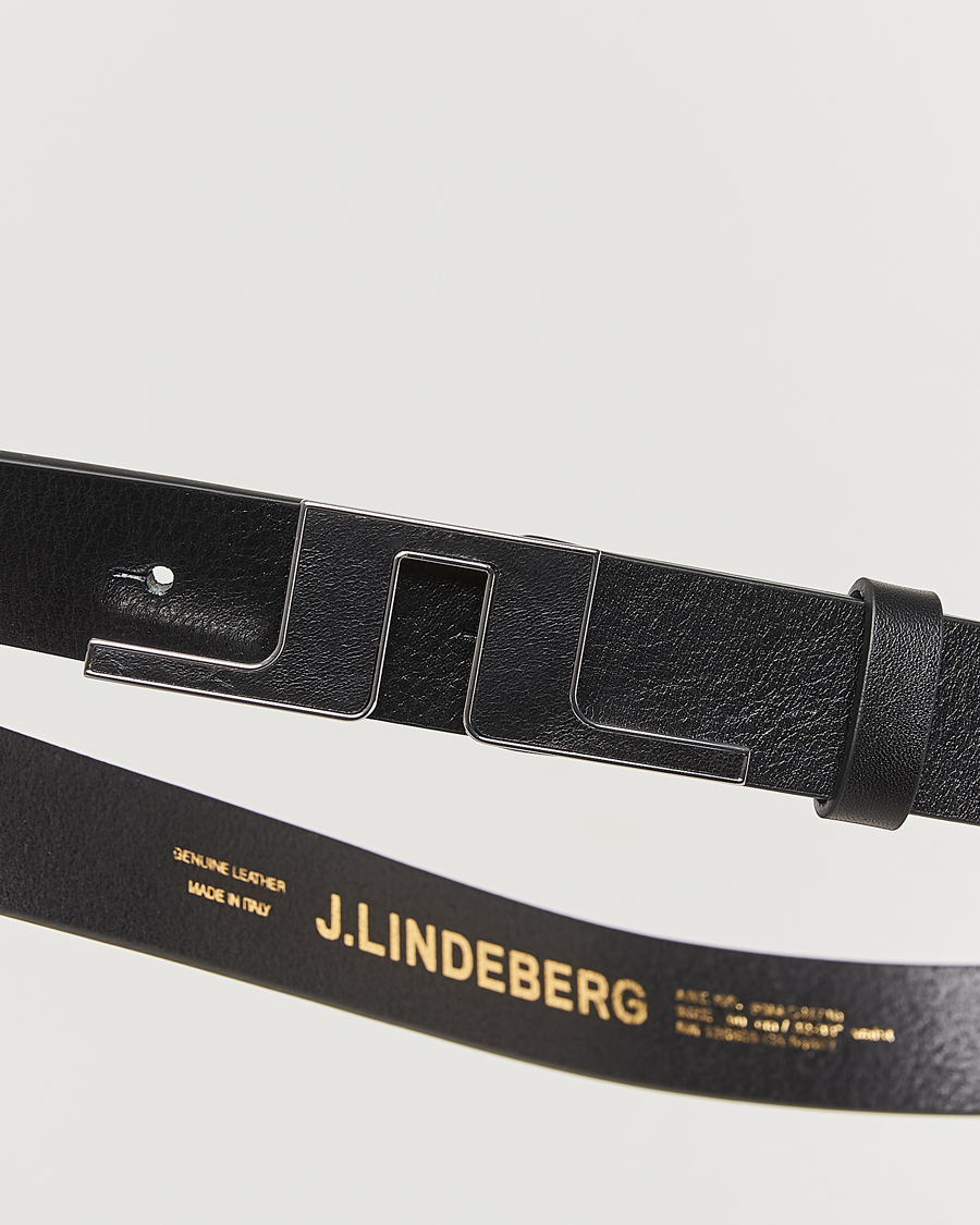 Herren | J.Lindeberg Bridge Logo Belt Black | J.Lindeberg | Bridge Logo Belt Black