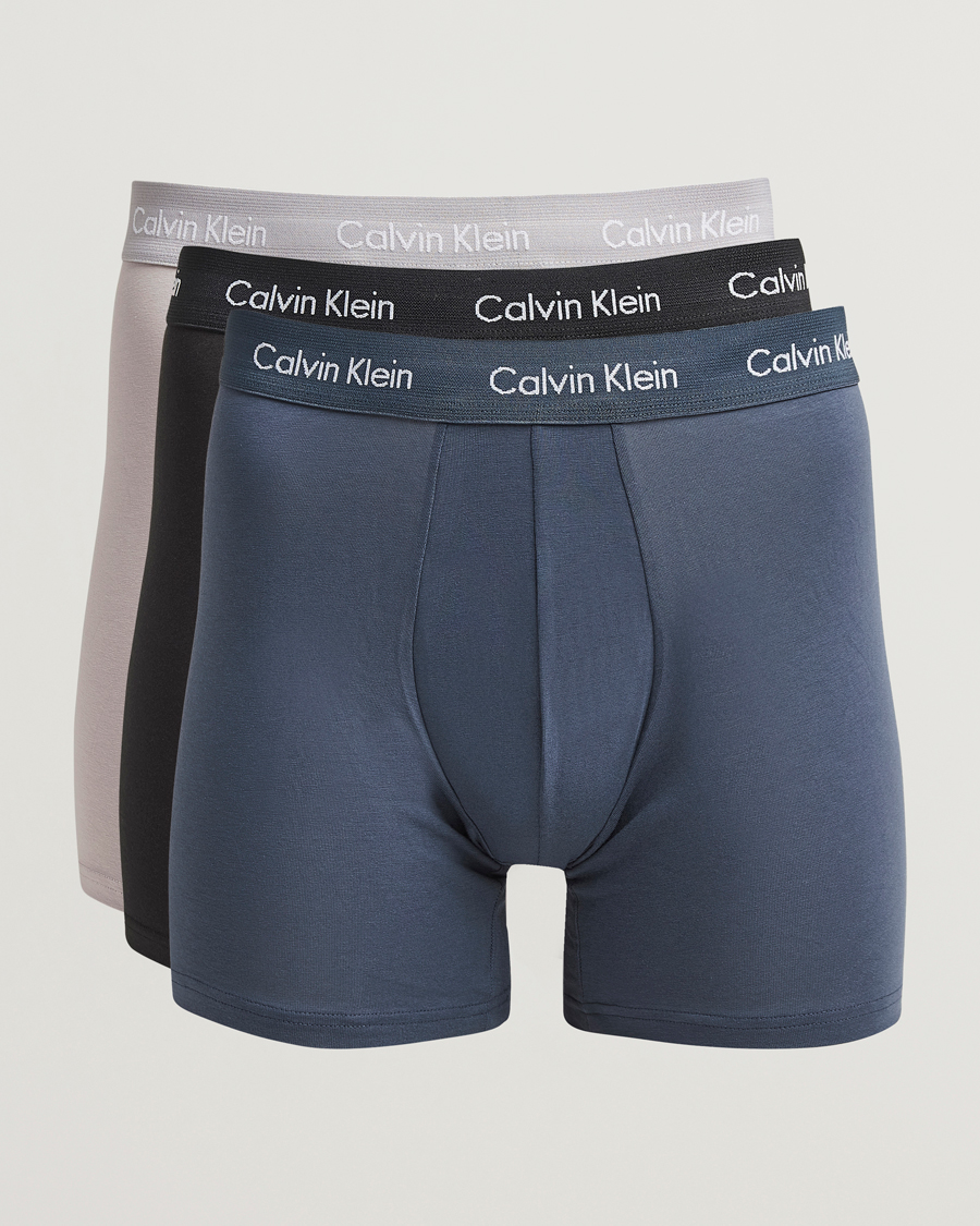 Herren | Unterwäsche | Calvin Klein | Cotton Stretch 3-Pack Boxer Brief Black/Blue/Grey