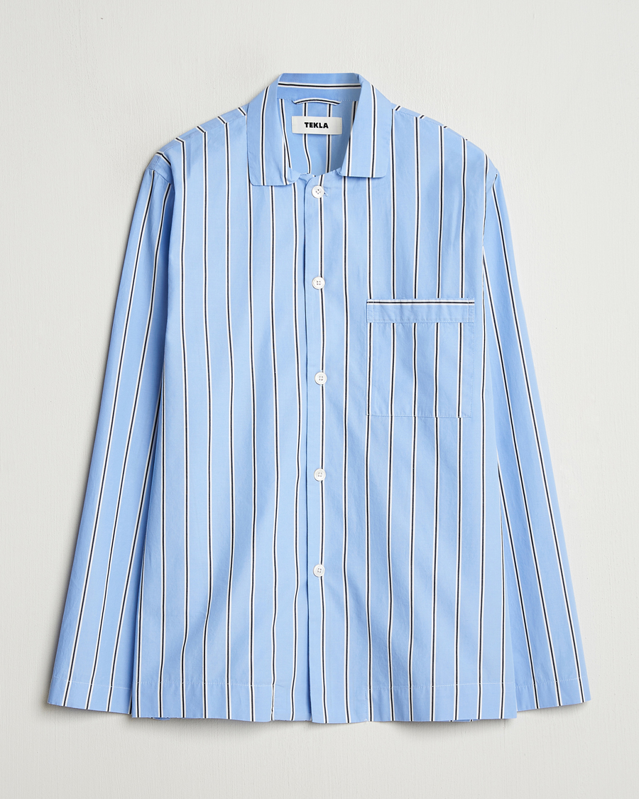 Herren | Schlafanzüge & Bademäntel | Tekla | Poplin Pyjama Shirt Basset Stripes