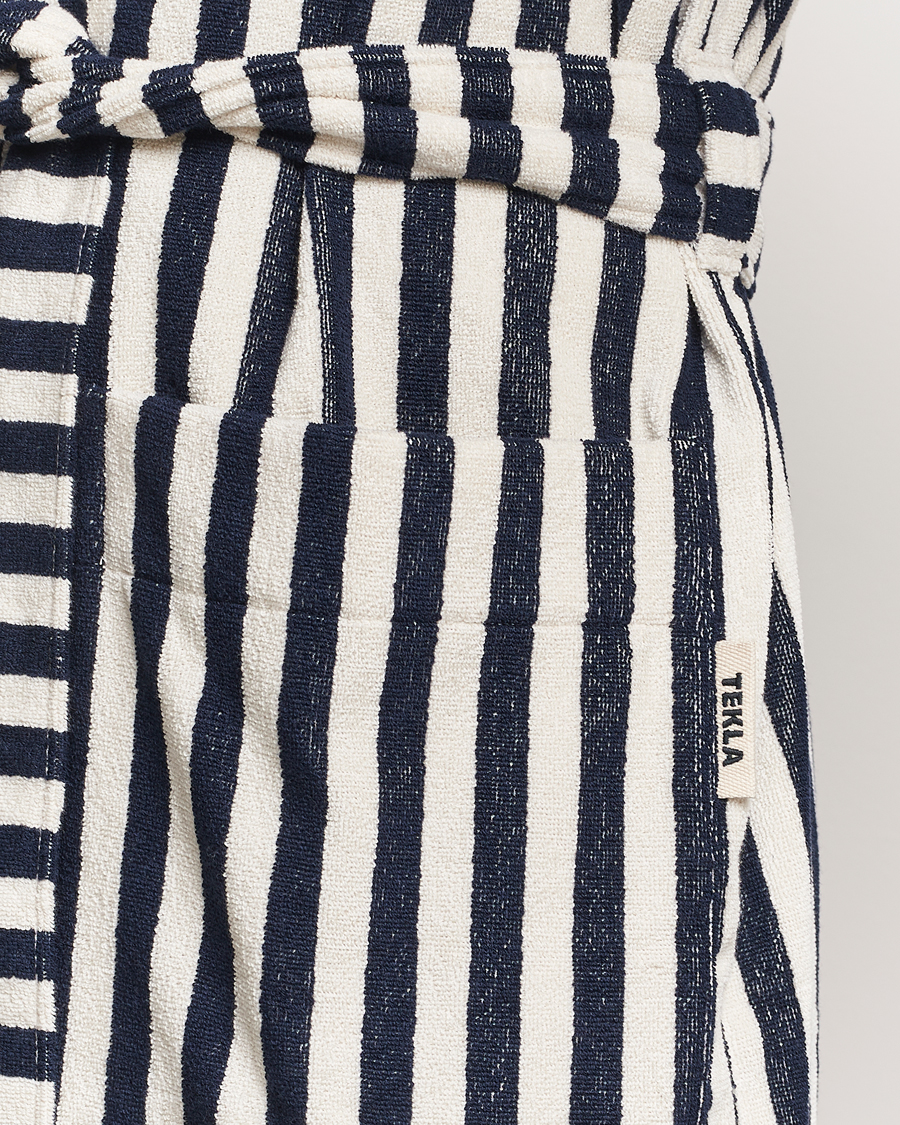 Herren | Schlafanzüge & Bademäntel | Tekla | Organic Terry Hooded Bathrobe Humbug Stripes