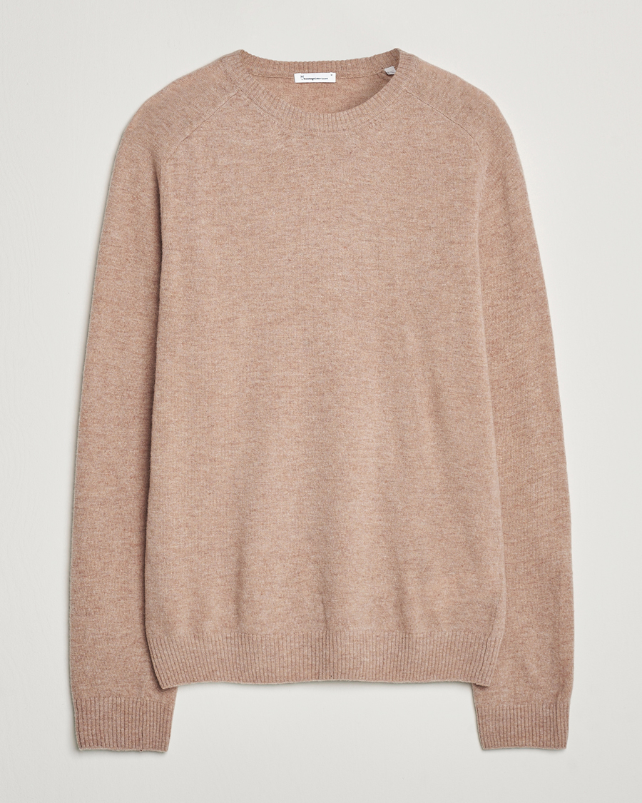 Herren | Pullover | KnowledgeCotton Apparel | Lambswool Roundneck Beige