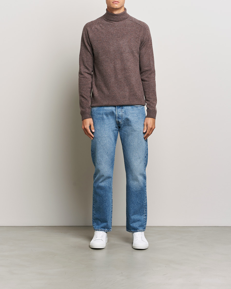 Herren | Pullover | KnowledgeCotton Apparel | Lambswool Rollneck Brown