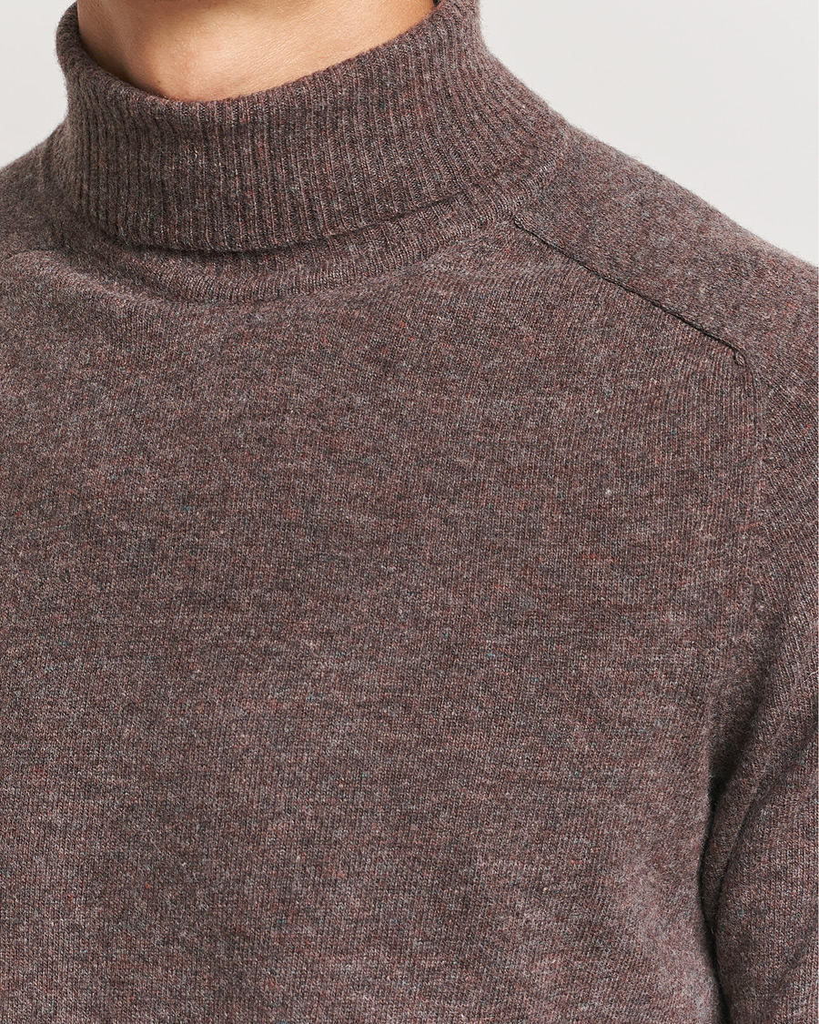 Herren | Pullover | KnowledgeCotton Apparel | Lambswool Rollneck Brown
