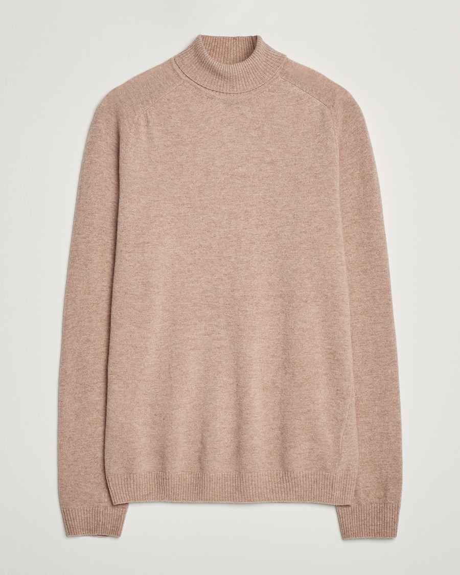 Herren | Pullover | KnowledgeCotton Apparel | Lambswool Rollneck Beige