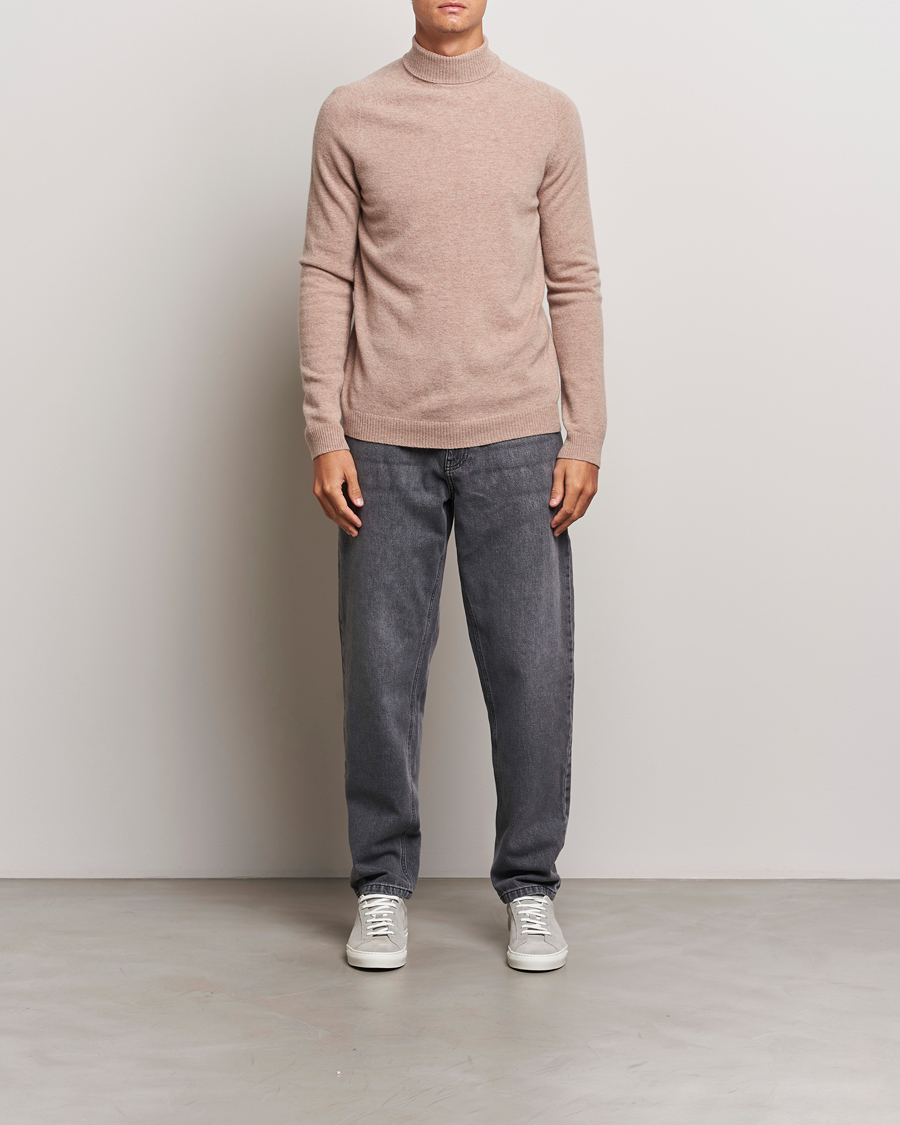 Herren | Pullover | KnowledgeCotton Apparel | Lambswool Rollneck Beige