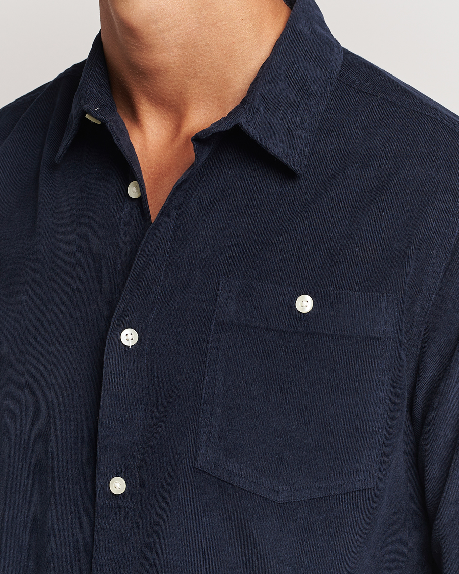 Herren | Hemden | KnowledgeCotton Apparel | Regular Fit Corduroy Shirt Navy
