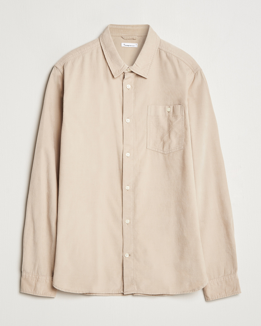 Herren | Hemden | KnowledgeCotton Apparel | Regular Fit Corduroy Shirt Beige