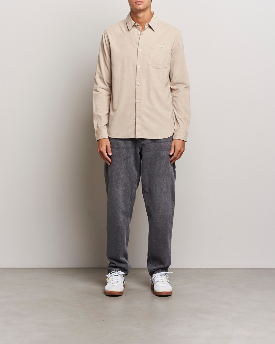 Herren | Hemden | KnowledgeCotton Apparel | Regular Fit Corduroy Shirt Beige