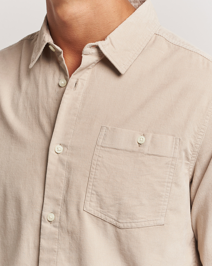 Herren | Hemden | KnowledgeCotton Apparel | Regular Fit Corduroy Shirt Beige