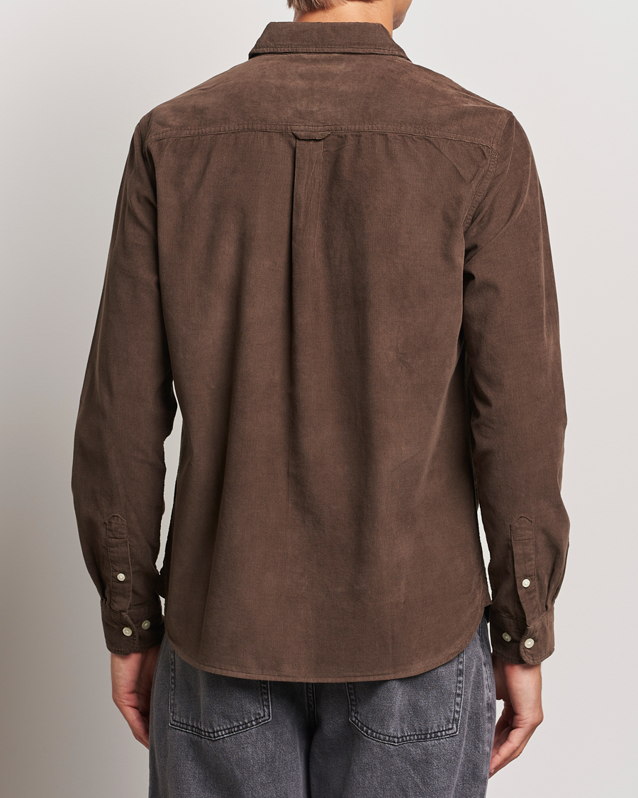 Herren | Hemden | KnowledgeCotton Apparel | Regular Fit Corduroy Shirt Brown