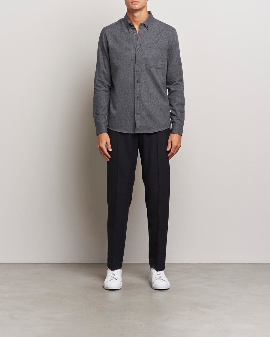 Herren | Hemden | KnowledgeCotton Apparel | Regular Fit Melange Flannel Shirt Grey