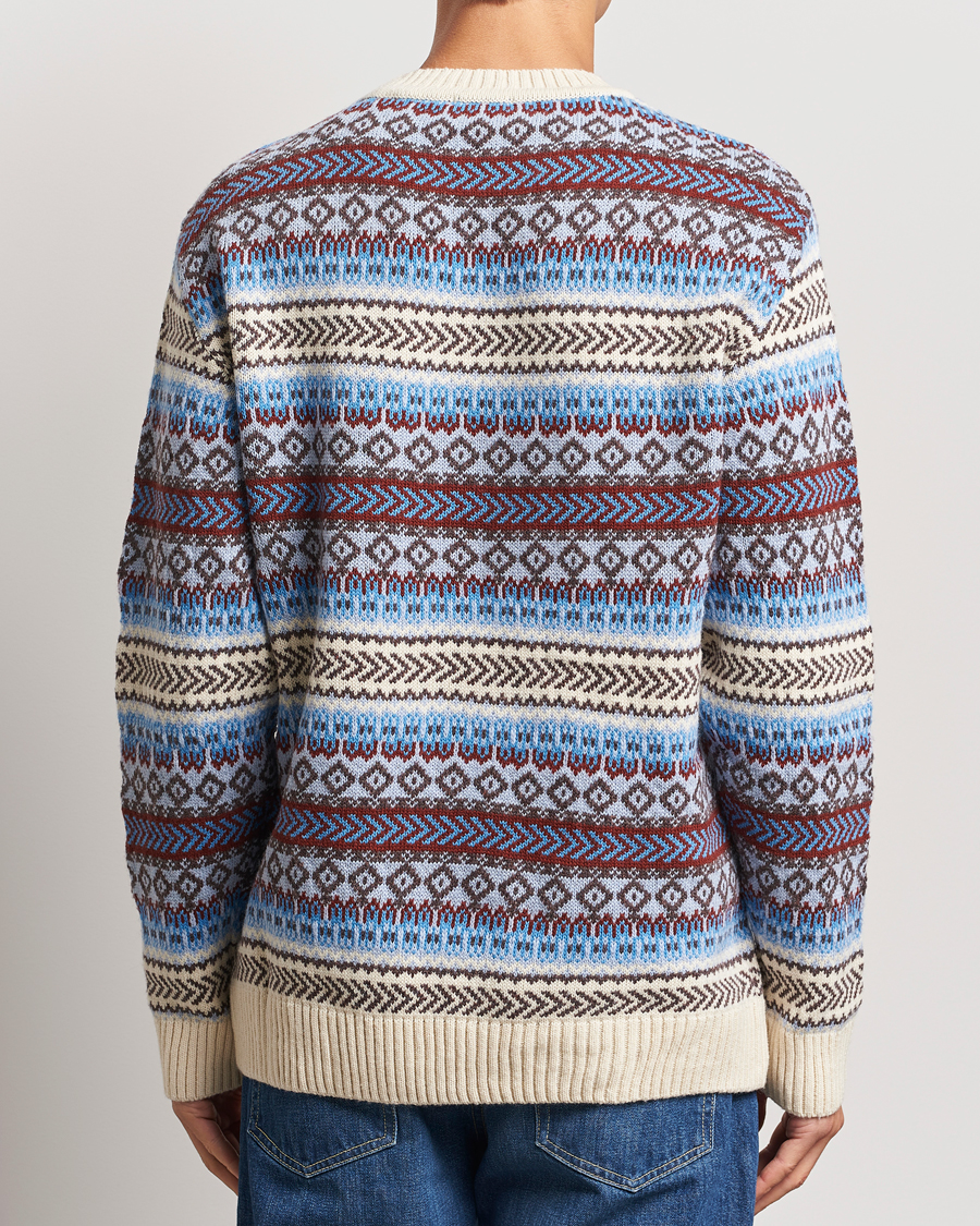 Herren | Pullover | KnowledgeCotton Apparel | Fairisle Knitted Crewneck Off White