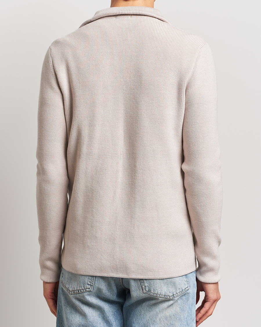 Herren | Pullover | KnowledgeCotton Apparel | Heavy Lambswool Half Zip Off White