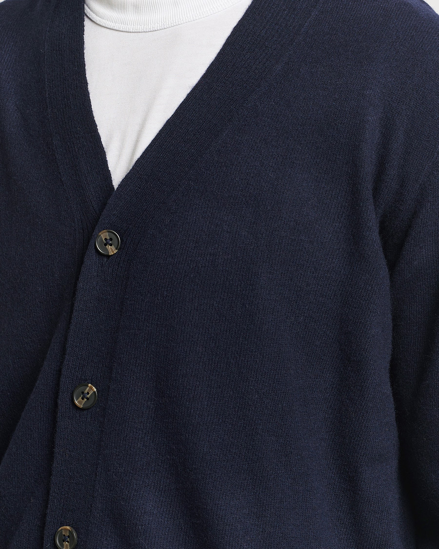 Herren | Pullover | KnowledgeCotton Apparel | Lambswool Cardigan Navy