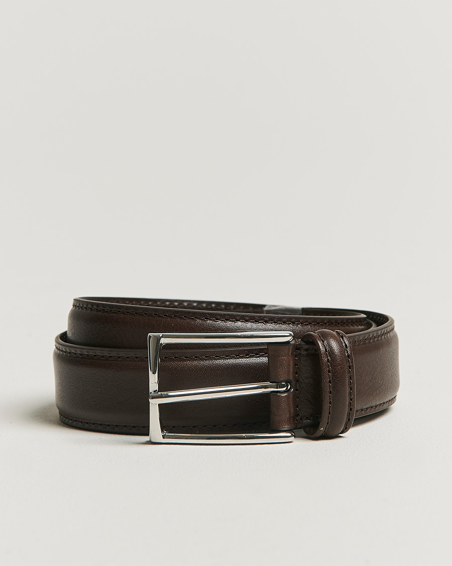 Herren | Gürtel | Anderson's | Structure Leather Suit Belt 3 cm Dark Brown
